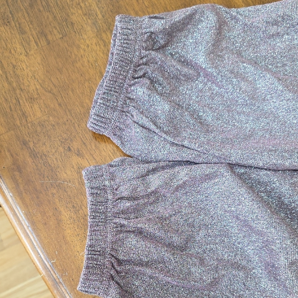 SHEIN Shiny Lavender Festive Drawstring Trousers - Picture 4 of 4